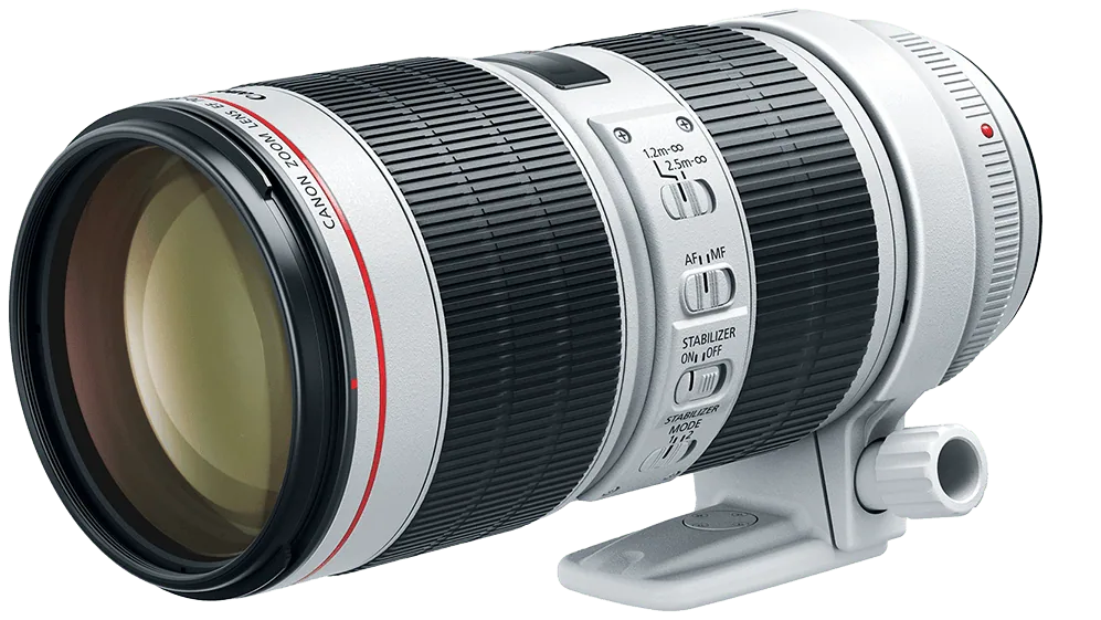 1. Lente Teleobjetivo Canon EF 70-200mm f/2.8L IS III USM, ideal para fotografía profesional y capturas de alta calidad en diferentes condiciones.